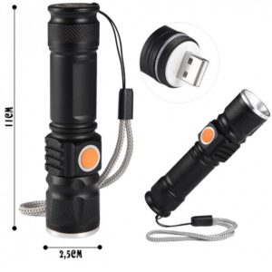 USB акомулаторен LED фенерче със ZOOM