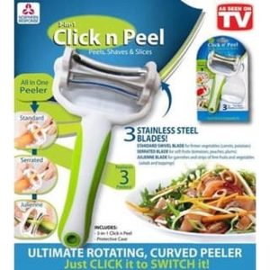 Кухненска белачка с 3 извити остриета и защитен калъф Click N Peel