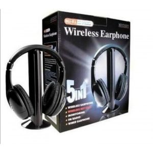 Безжични слушалки 5 в 1 за MP3, компютър, телевизия, CD, DVD