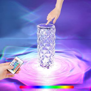 Кристална RGB лампа образуваща роза с дистанционно