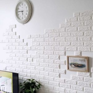 Тапет 3D тухли, самозалепващ, 77 х 70см, бял цвят
