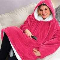 Пухкаво одеяло-суичър с ръкавии качулка, Huggle Hoodies