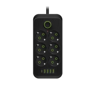 Разклонител с 6 гнезда и 4 USB порта